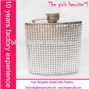 bling stainless steel wine hip flask