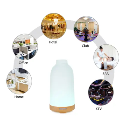 Glass Cap Wood Base 100ml Essential Oil Diffuser
