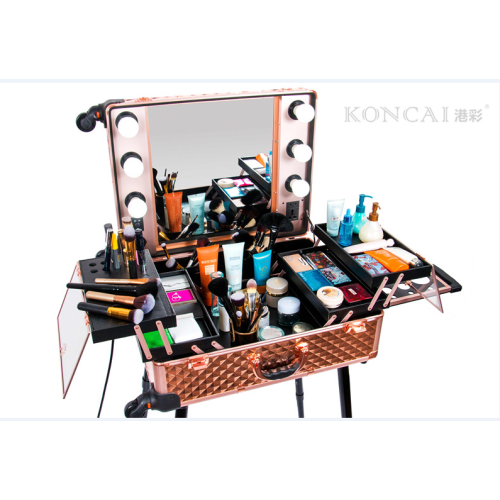wholesale new design aluminum rolling makeup case