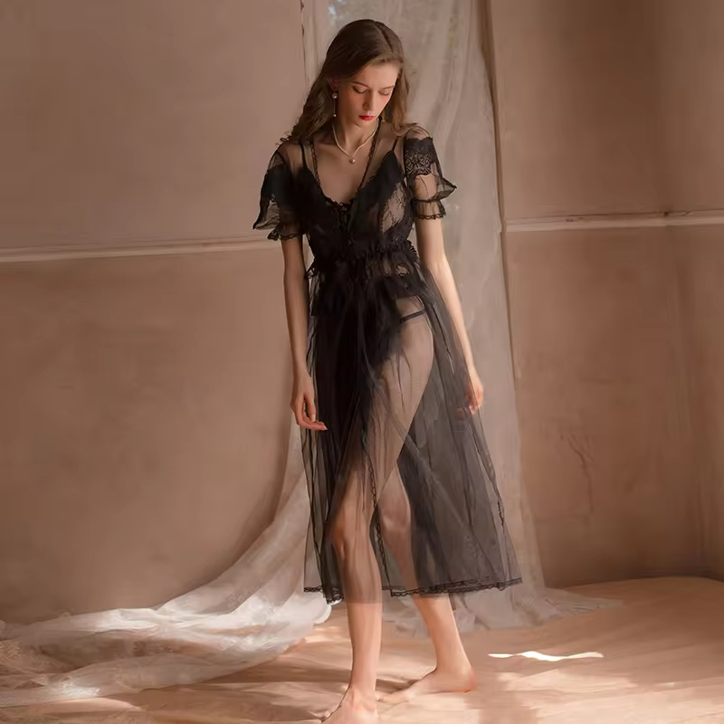 Underwear Summer Silk Satin Lace Lady Nightgowns Home Clothes Sling Slip Dress Women Sleepwear Night Dresses for Woman