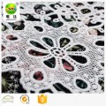 China Flower Embroidery Lace 100% Polyester Fabric Factory