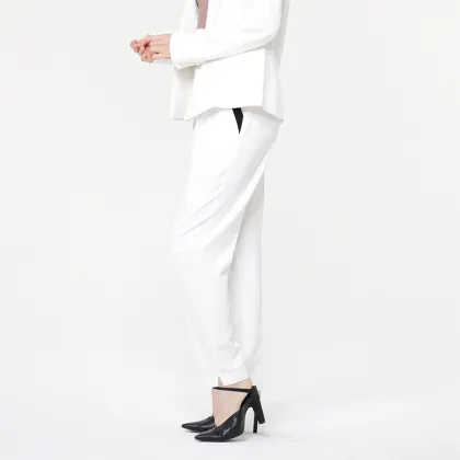 White High Waist Womens Pants