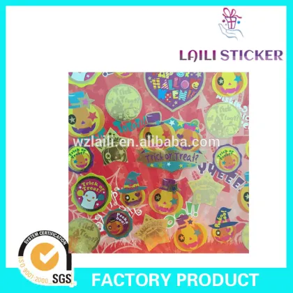 golden laser paper sticker,die cut sticker,halloween paper sticker