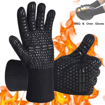 High Quality Non-Slip BBQ Grill Baking Mitts 1472F Silicone Oven Gloves