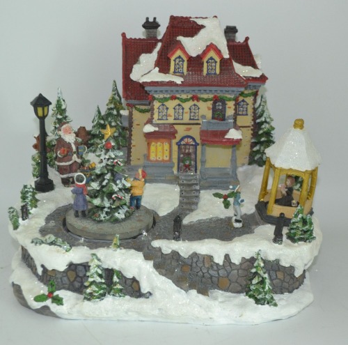 Polyresin carft christmas house with led