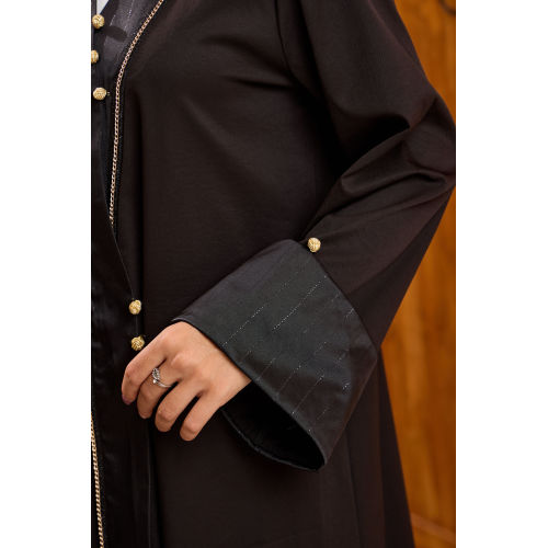 تریم نقره ای مشکی مدرن Abaya