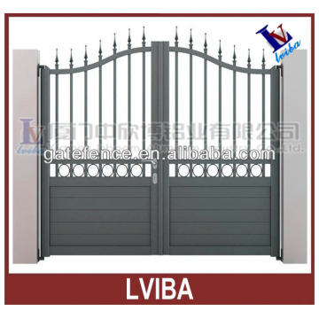 Modern grey aluminium double swing door