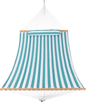 Danlong 2-Person Camping Hammock: Polyester Fabric, Wood Spreader Bar - Perfect Outdoor Adventure Bed