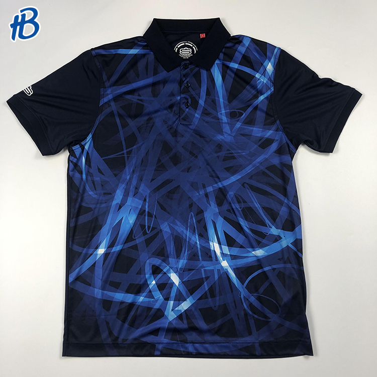 custom new design breathable men's blue Polo shirts