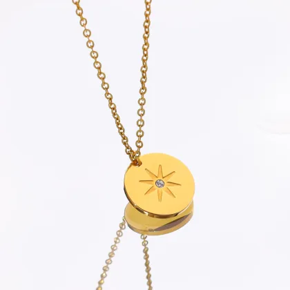 Sun Star Necklace Simple Classic Titanium Steel Necklace