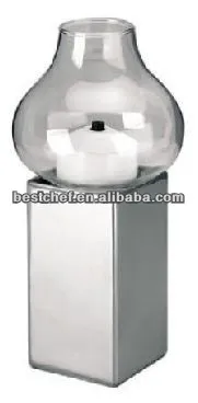 stainless steel Table candle stick with glass cover
