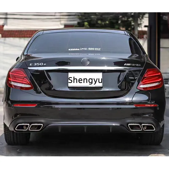 Front Bumper Assembly with Grille and Rear Lip for Benz E-Class W213 2016-2020 AMG Upgrade