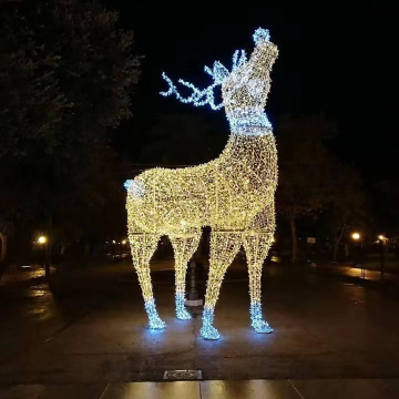 Giant White Standing 3D Reindeer LED Light