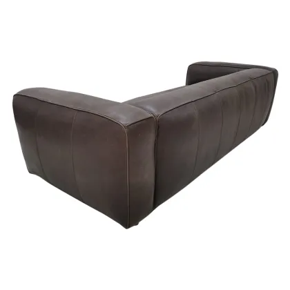 Leather three seater sofa