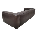 Leather three seater sofa