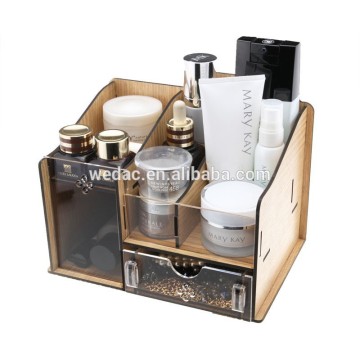 2015 New Fashion 1Set Acrylic Makeup Organizer Box Case / Clear With 3 Storage Drawers