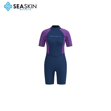 Pantaloncini in neoprene con cerniera posteriore da 2 mm per ragazze Seaskin - Caldi per acque a 24 - 30 ℃ | Lezioni di nuoto, surf, snorkeling