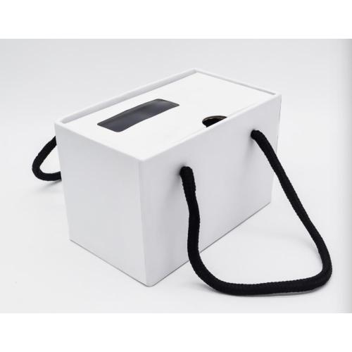 White Gift White Necktie Box With Handle
