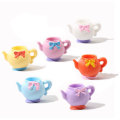 100PCS Mini Tea Pot Cups resin Simulation Toy Teapot Play For Girl Doll Accessiores Dollhouse Decor Kitchen  Hair Bow Center DIY