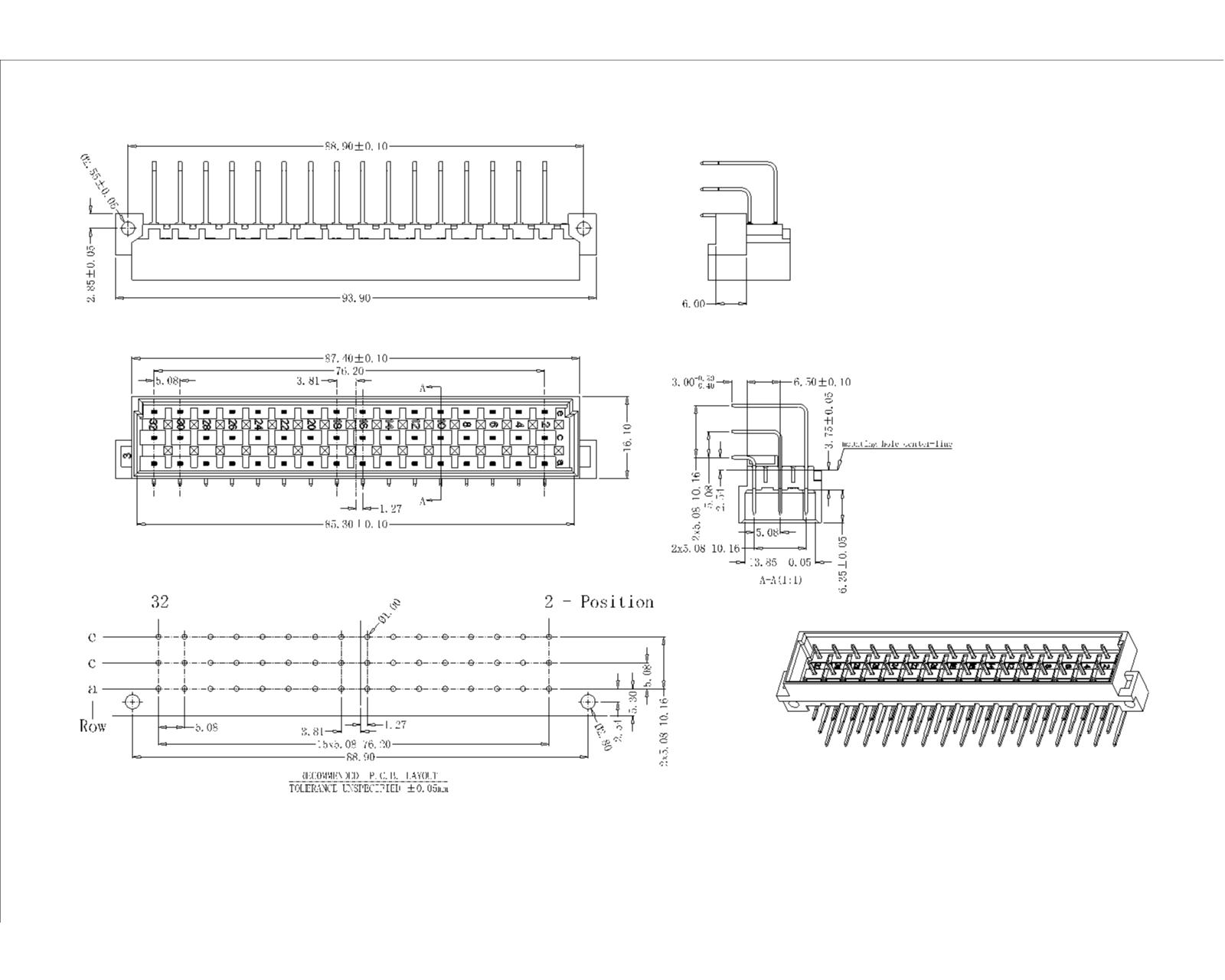DMR-48-X-X-X-D09 DIN41612 Right Angle Male Ty