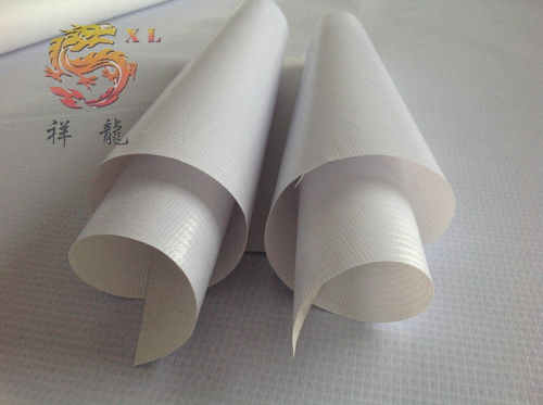 Laminated Inkjet Media Pvc Coated Banner Roll For Eco Solvent Printing , 600gsm