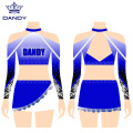 Rhinestones Long Sleeves Cheerleading Dress