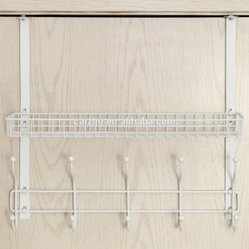 Adjustable Over the Door Mounting White Metal Clothes Storage Shelf