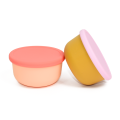 Taza de silicona para refrigerios con tapa y tazón de color en contraste