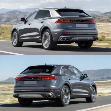 Car Rear Bumper Lip Diffuser with Tips - SQ8 S-Line Style for Audi Q8 4M (2020-2022)
