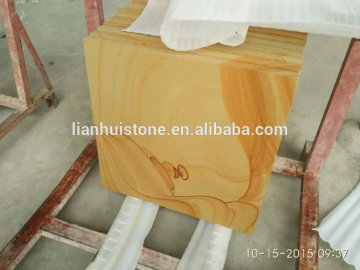 Chinese natural yellow sandstone tile yellow wooden sandstone tile
