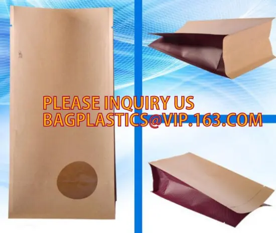 Nature Brawn Kraft Paper Bag With Window And Zipper Paper Bag Kraft, Food Grade Resealable Zipper Packaging Cheap Printed Coffee