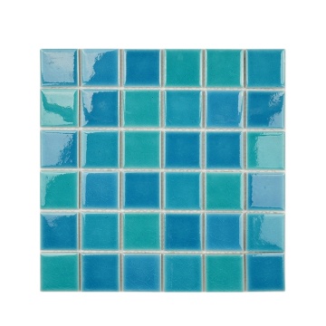 Großhandel Porzellan -Eis Crackle Mosaikfliesen 300x300 Glazed Aqua Blue Ceramic Pool Fliesen