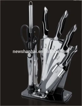 7pcs casting stainless steel knife set with Acrylic knife stand