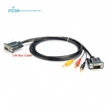 LIN Bus Interface Data Logger Cable with DB9 to DB9 Banana Plugs for Serial Communication and CAN FD Bus Applications