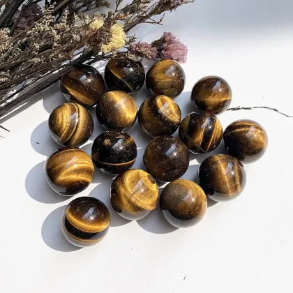 Donghai Healing Tiger Eye Stone Sphere - Natural Reiki Mini Size Ball