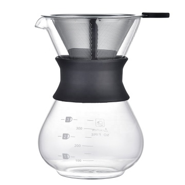 Stainless Steel Pour Over Coffee Maker with Paperless Reusable Filter and Silicone Sleeve