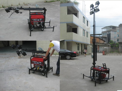 Outdoor Portable Light Tower with Gasoline Generator