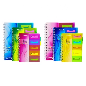 Niestandardowe spiralne notebooki A4 PP z 5 przedmiotami - tańsze drukowanie szkolne