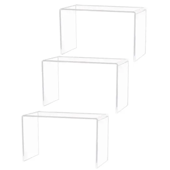 3pcs Acrylic Shoe Hanger Display Shoe Risers Clear Retail Display Stand U Shaped Shelf Showcase Rack for Toy Bag Cosmetic