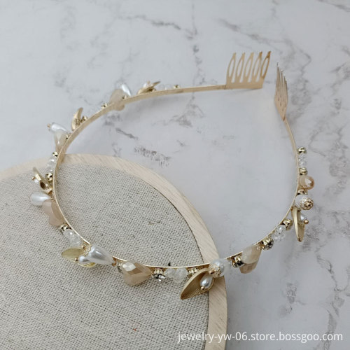 Wholesale Bulk New Fashion Hair Hoop Jewelry - Shiny Bridal Wide Pearl Headbands