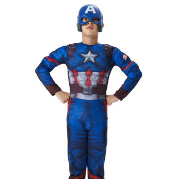 Kostum Superhero Kapten Muscle - Kanak -kanak Cosplay Halloween untuk lelaki dan perempuan