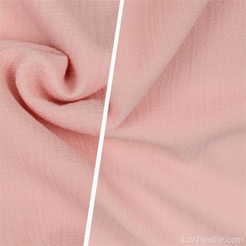 Tessuto per camicette per ragazze in chiffon tinto rosa baby