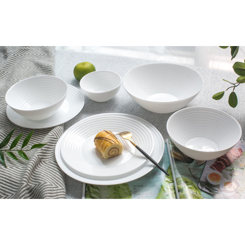 Hitzebeständiges Opalglas runder Teller Set
