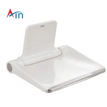 White Wall-Mounted Foldable Plastic Shower Seat
