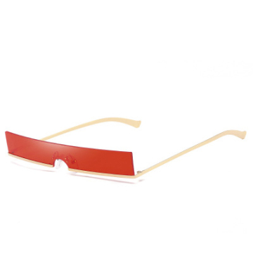 Narrow Small Rectangular Rimless UV400 Sunglasses for Women and Men - 2021