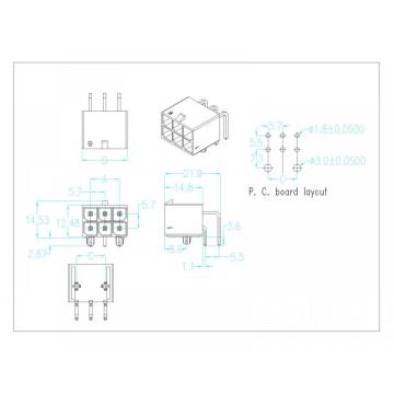 5,70 mm toonhoogte 90 graden wafer connector serie