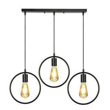 Alibaba Verified Lighting: Three Edison Bulbs Black Cage Metal Pendant Light for Home Decoration