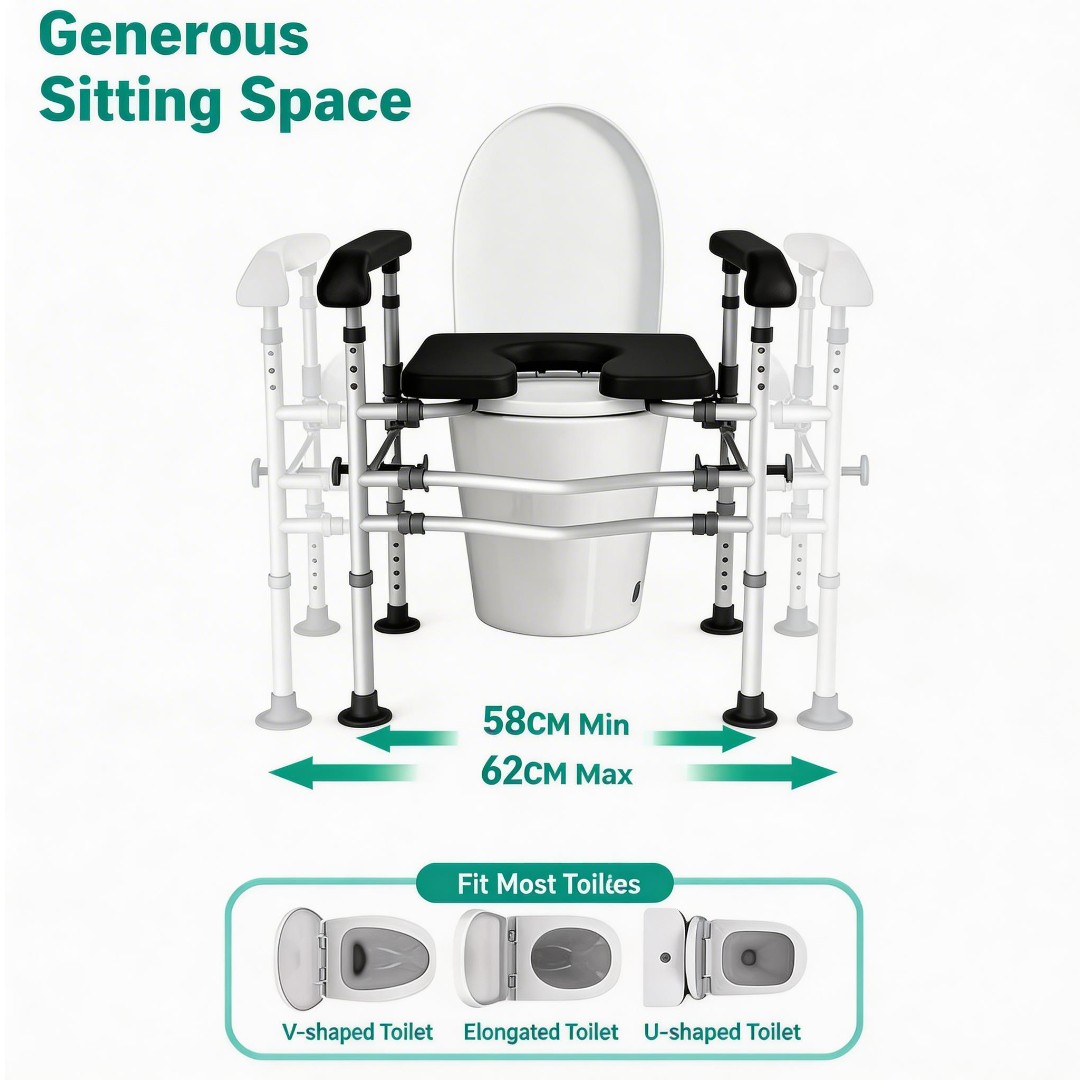 Adjustable Ergonomic Elevated Toilet Chair Frame for Seniors - View 3