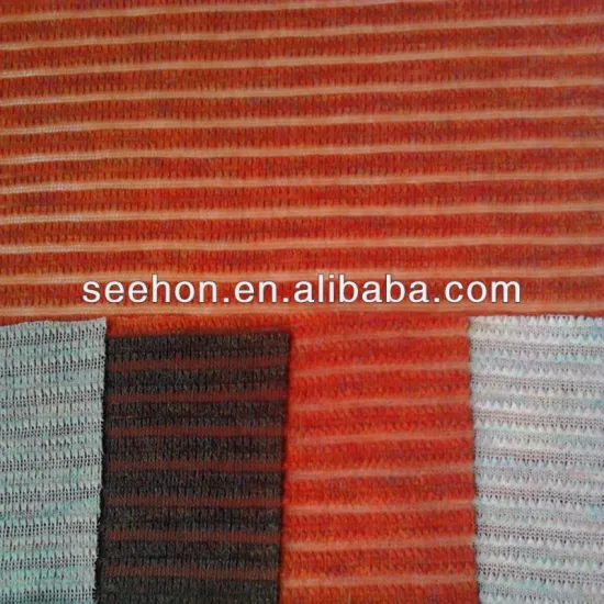 red stripe knit fabric for sweater 80%polyester 20%rayon