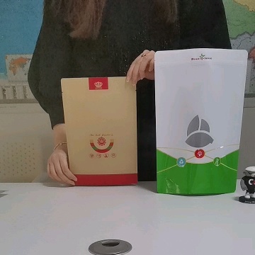 Bolsa de papel artesanal con cremallera vertical personalizada para nueces